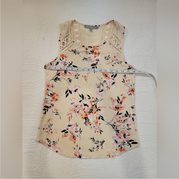 Daniel Rainn Petite XS Lace Tank Top Cream Pink Orange - Picture 7 of 12
